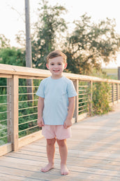 Shepherd Short Set Coral Stripe with Light Blue PRE-ORDER