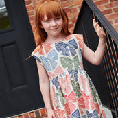 Girls Adaline Dress - Multi Striped Bows