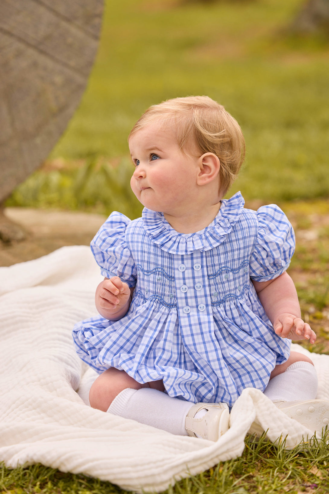 Smocked Bridget Bubble - Woodberry Plaid