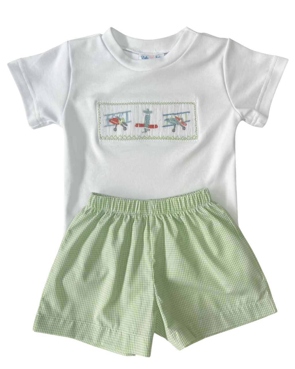 Tom Airplane Smocked Short Set