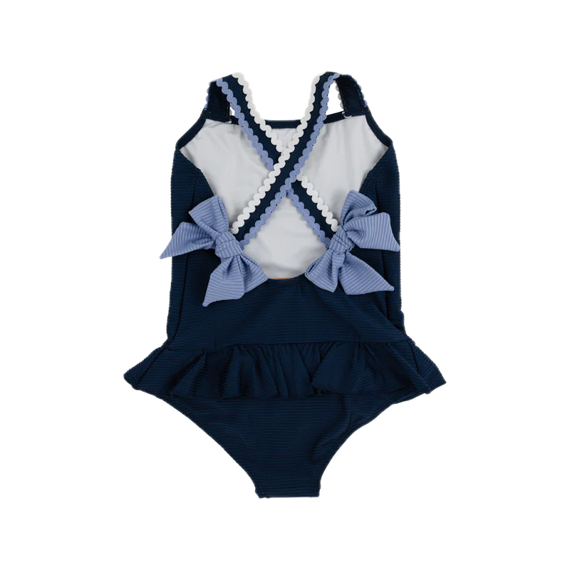 Taylor Bay Bathing Suit Ribbed Nantucket Navy Park City Periwinkle