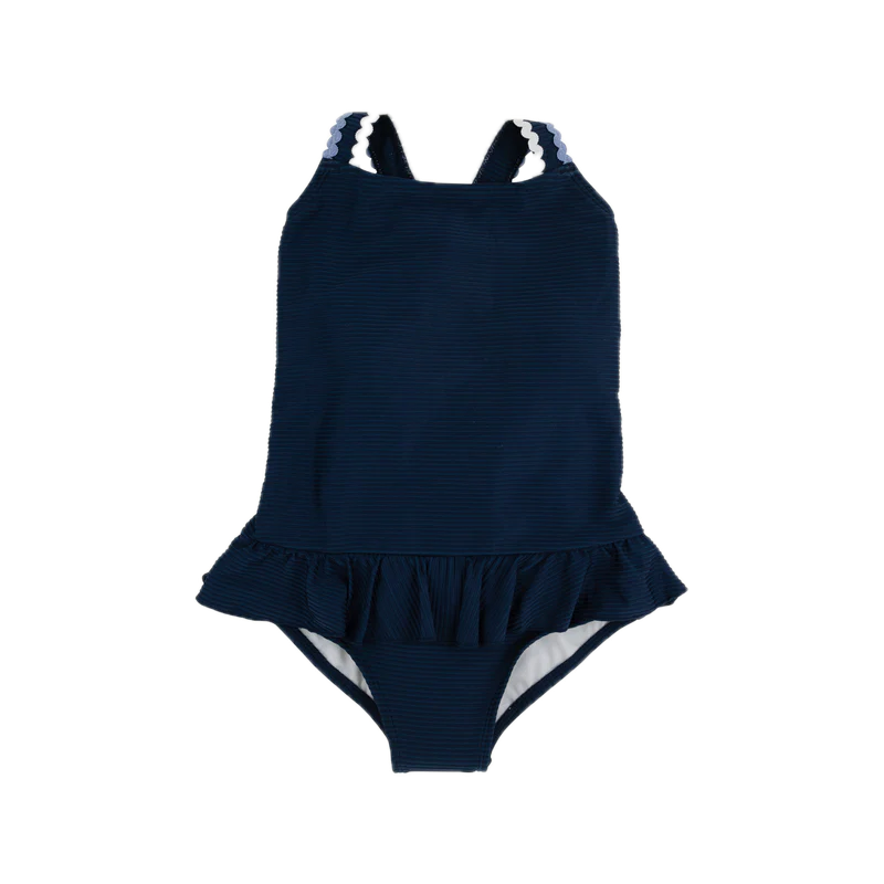 Taylor Bay Bathing Suit Ribbed Nantucket Navy Park City Periwinkle