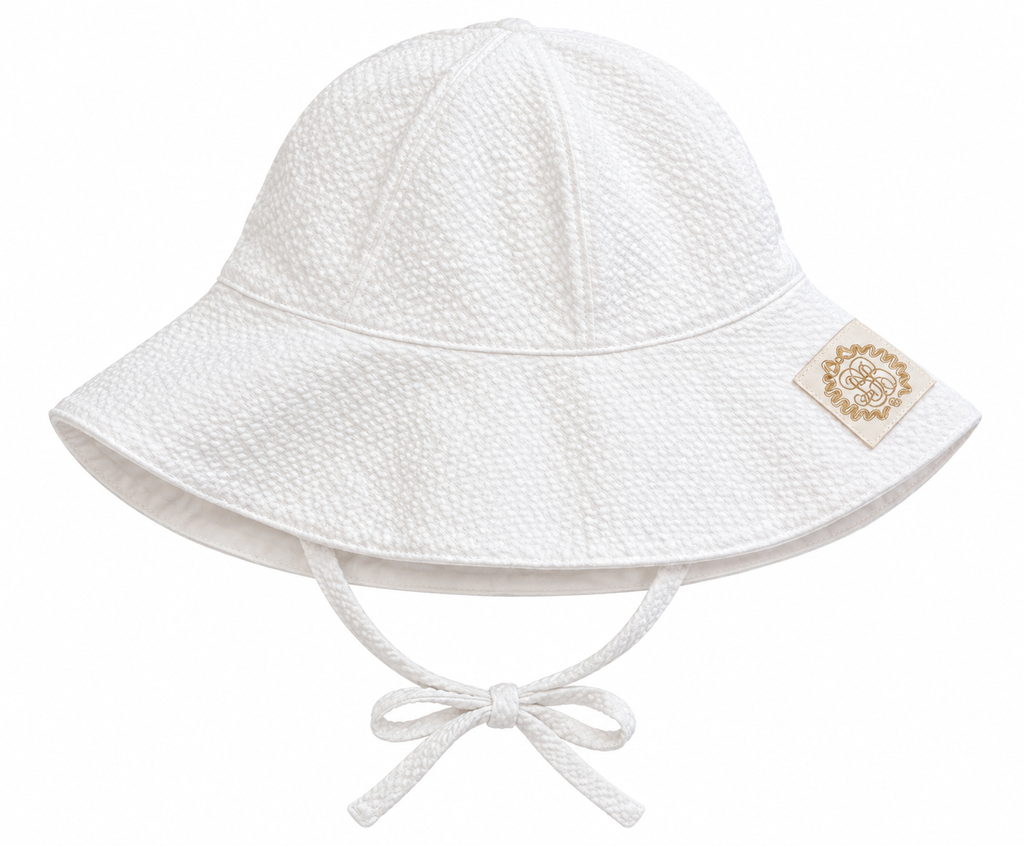 Cissy Sunhat - Worth Avenue White Seersucker