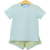 Thomas Short Set in Green Stripe Light Blue PRE-ORDER