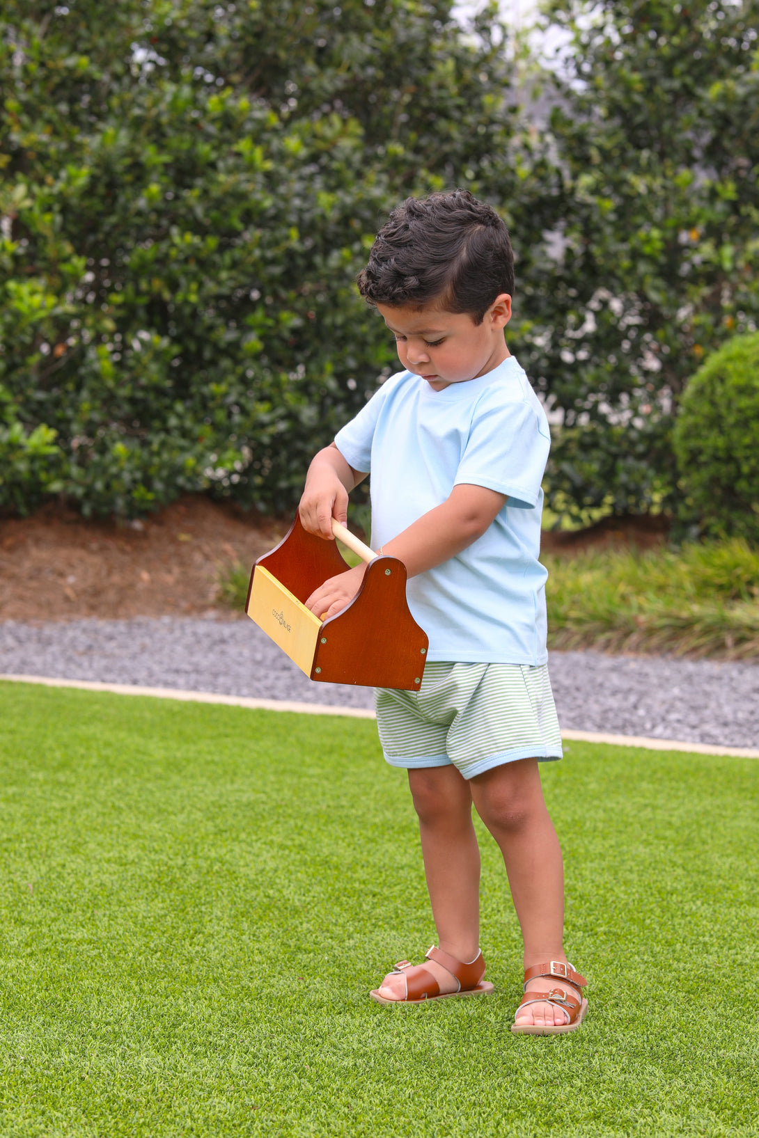 Thomas Short Set in Green Stripe Light Blue PRE-ORDER