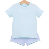 Thomas Short Set in Light Blue Stripe and Light Mint