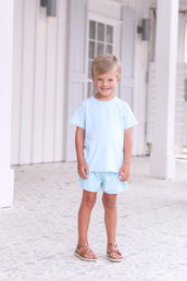 Thomas Short Set in Mint Stripe & Light Blue