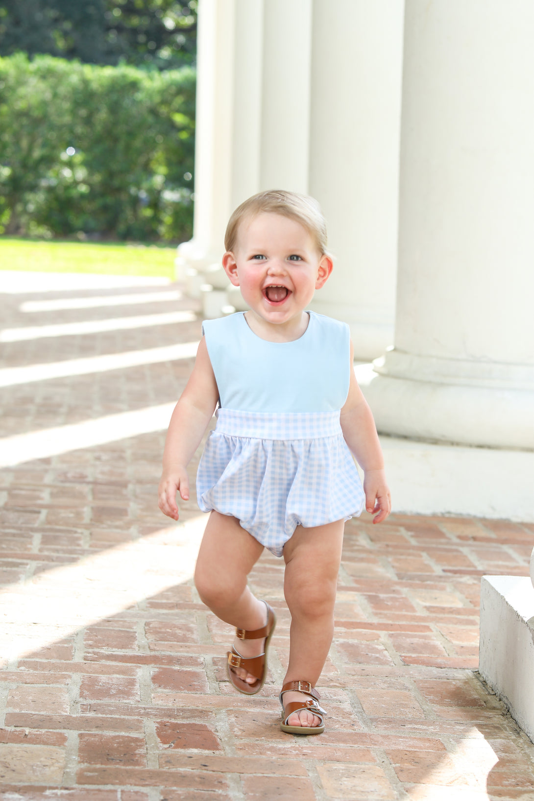 Thomas Sunsuit in Light Blue Gingham