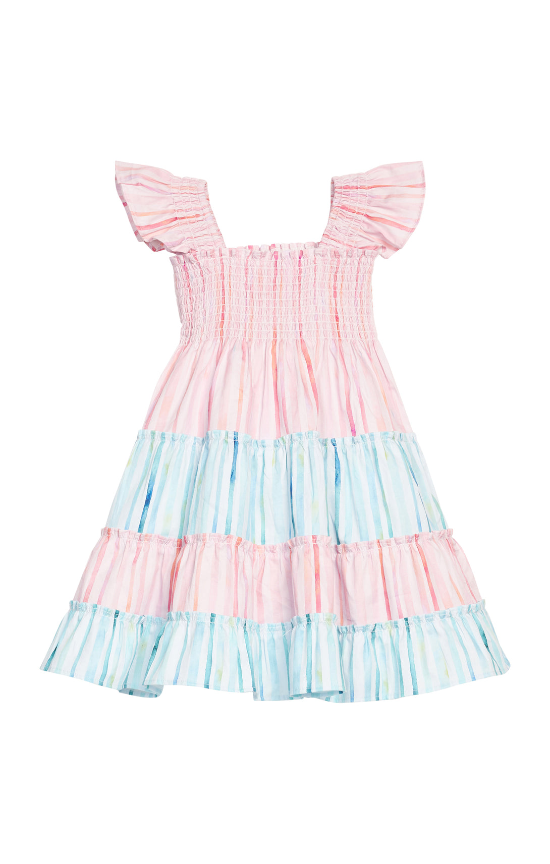 Twirl Dress in Watercolor Multi Stripe