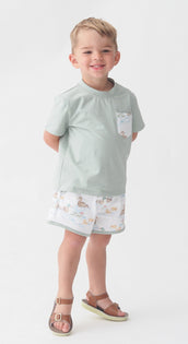 Darling Ducks Boys Play Pocket Short Set