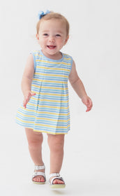 Multi Stripe Girls Skirted Bubble