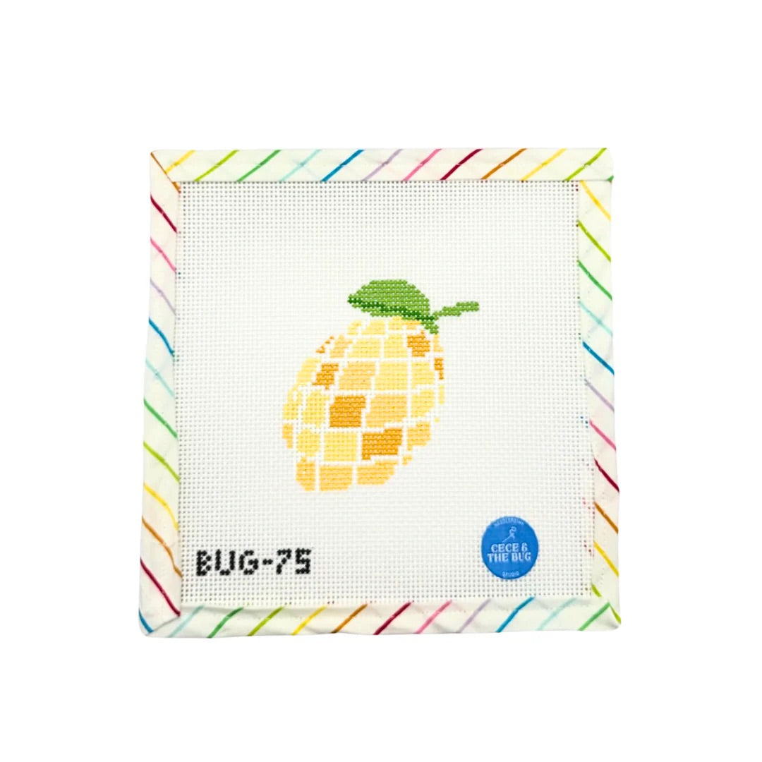 Lemon Disco Needlepoint Canvas