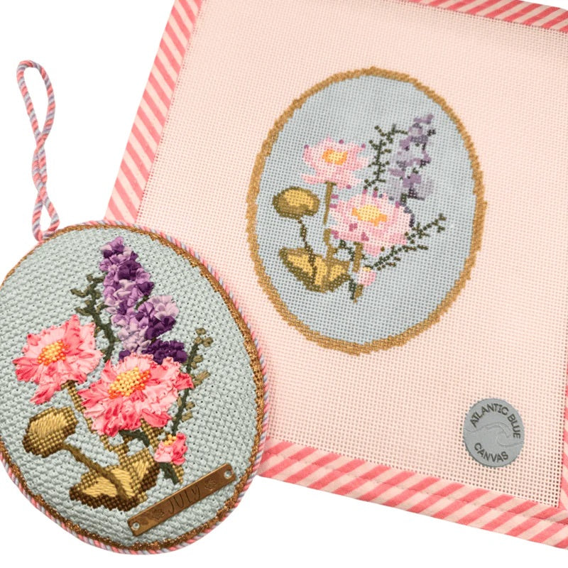 Birth Flowers - July Needlepoint Canvas