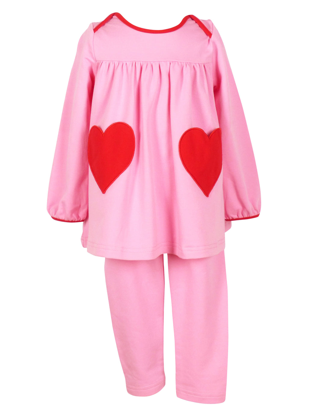 Tabby Tunic and Leggings Pink with Hearts