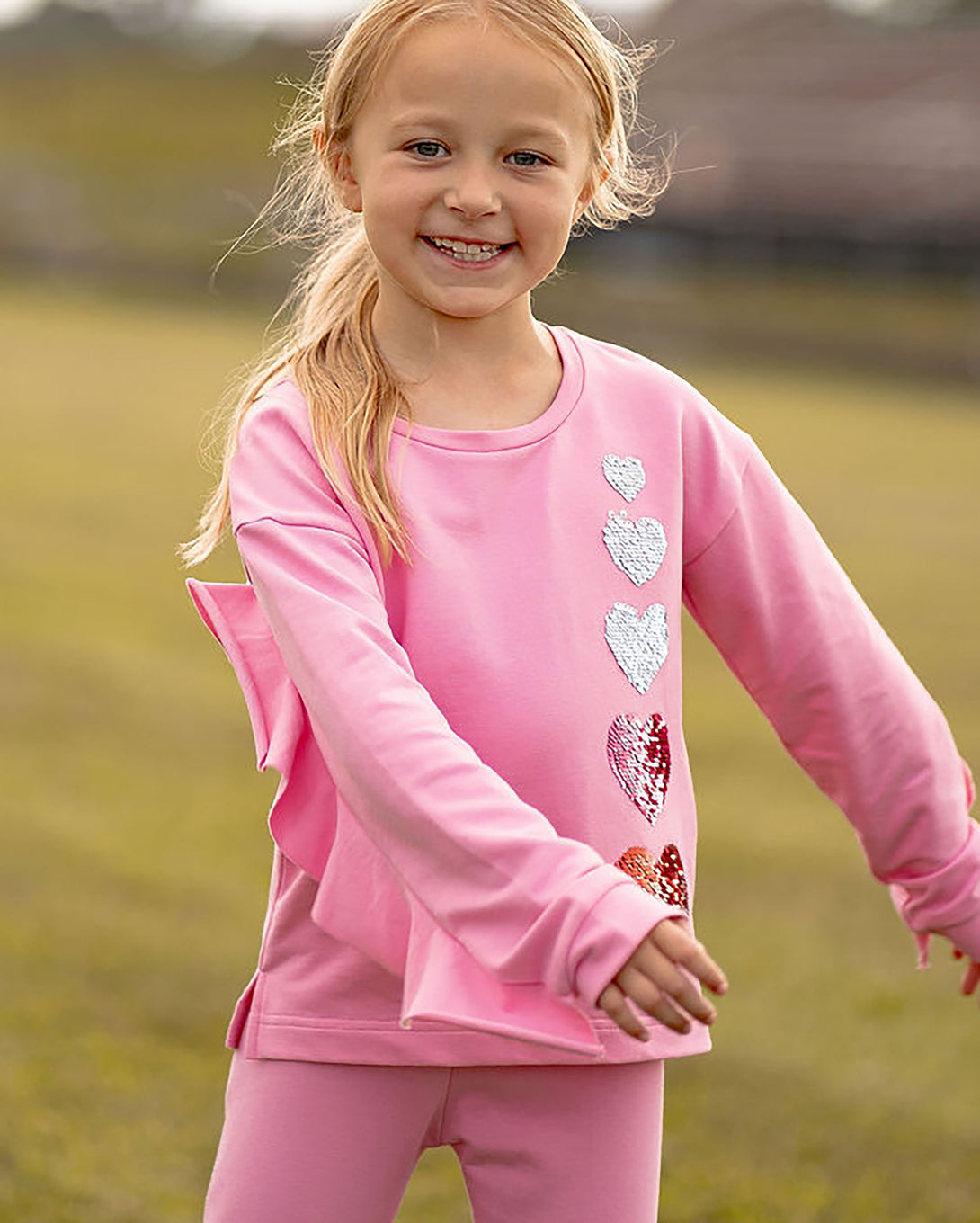 Tabby Top with Sequin Hombre Hearts