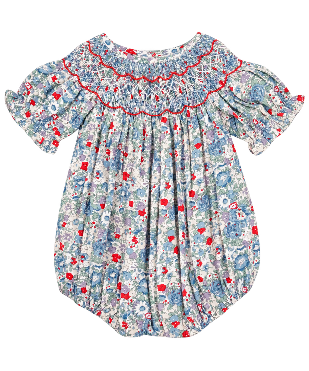 Meg Bubble - Blue Floral Smocked