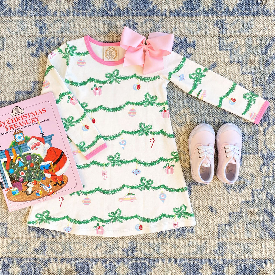 Long Sleeve Polly Play Dress Deck the Halls