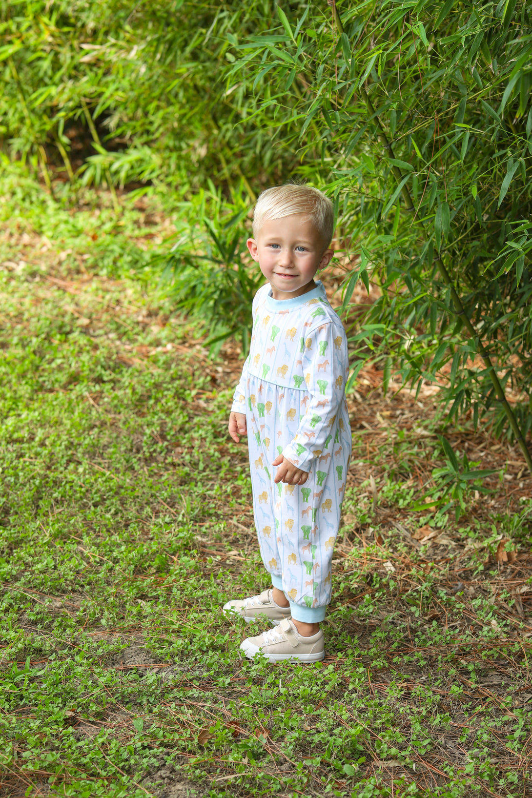 Welcome to the Jungle Romper Blue