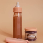 Tiny Tummies Puree and Milk Bottle Set for Doll - Chocolate