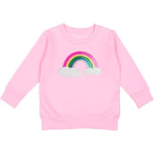 Rainbow Sequin Patch Sweatshirt - Pink