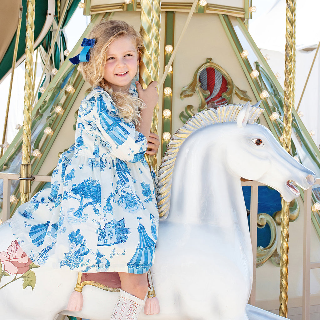 Girls Brooke Dress - Blue Circus