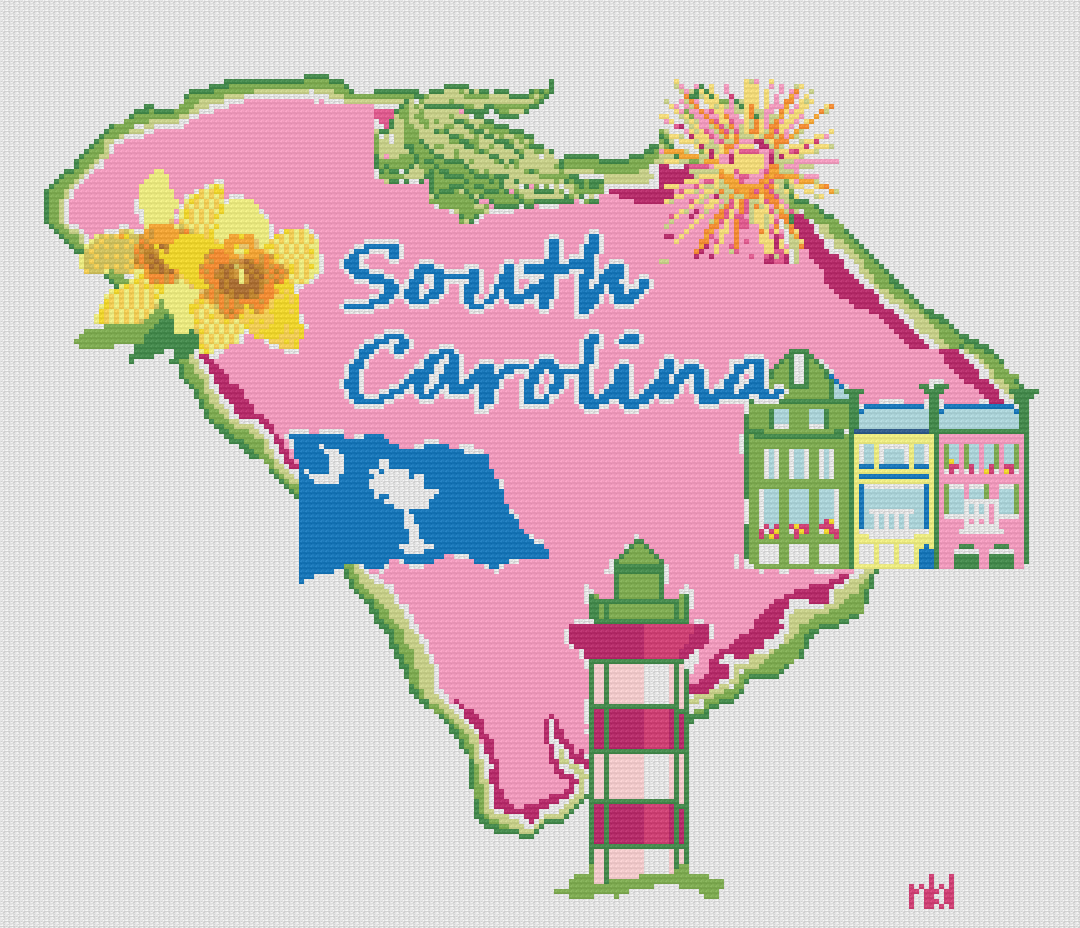 State of South Carolina Needlepoint Canvas