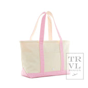 Medium Tote - Coated Canvas Gingham Pink Trim