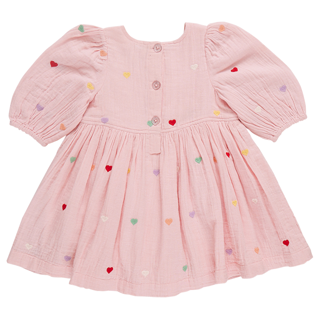 Girls Brooke Dress in Candy Heart Embroidery