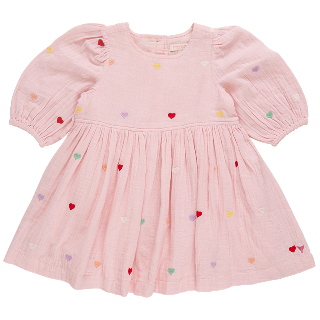 Girls Brooke Dress in Candy Heart Embroidery