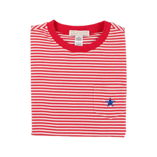 Carter Crewneck Richmond Red Stripe with Richmond Red & Rockefeller Royal Star