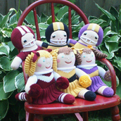 Football Player Knit Doll - Purple & Gold