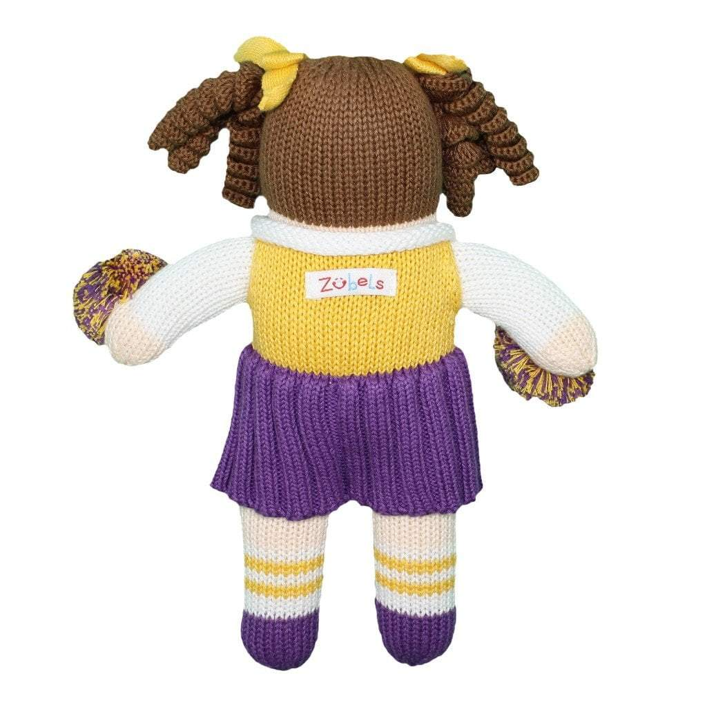 Cheerleader Knit Doll - Purple & Gold