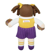 Cheerleader Knit Doll - Purple & Gold