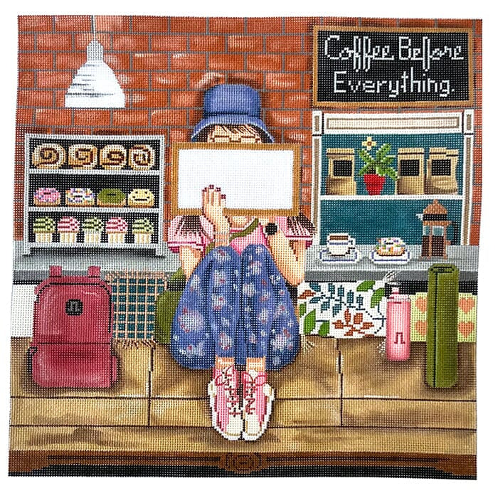 Coffee Before Everything Stitching Girl