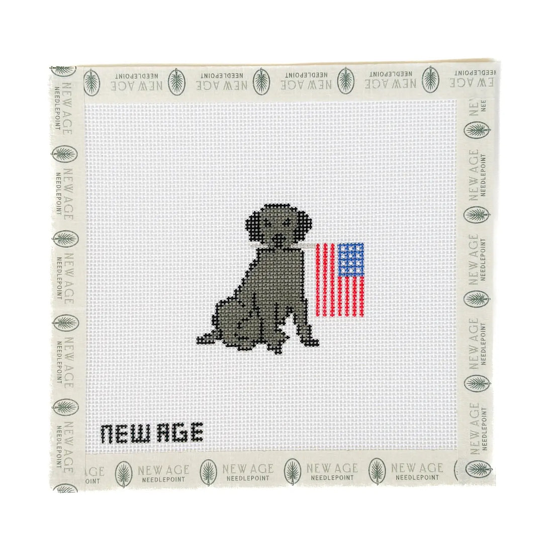 Patriotic Black Lab Needlepoint Canvas