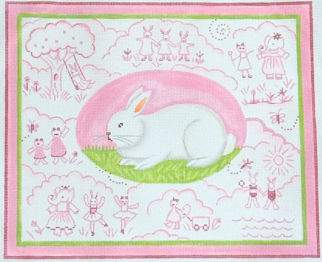 Bunny Toile - Pink by Kelly Rightsell
