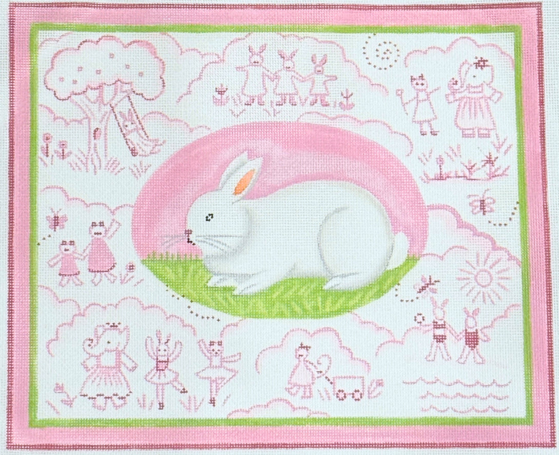 Bunny Toile - Pink by Kelly Rightsell