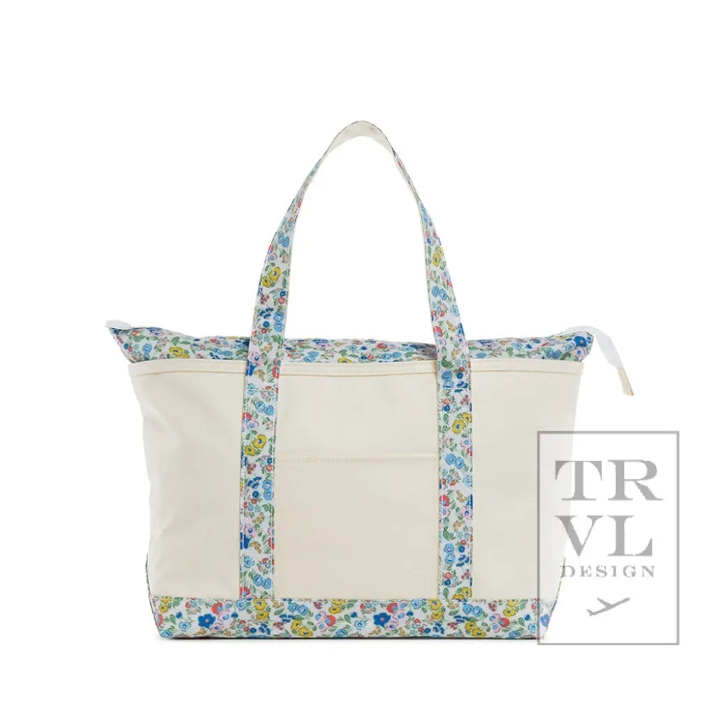 Medium Tote - Coated Canvas Gingham Posie Trim