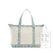 Medium Tote - Coated Canvas Gingham Posie Trim