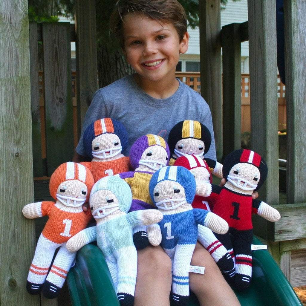 Football Player Knit Doll - Orange and White