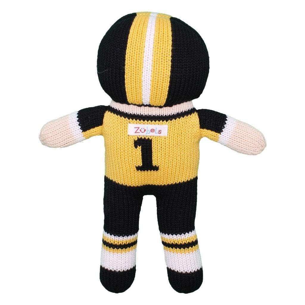 Football Player Knit Doll - Black & Gold
