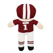 Football Player Knit Doll - Maroon and White
