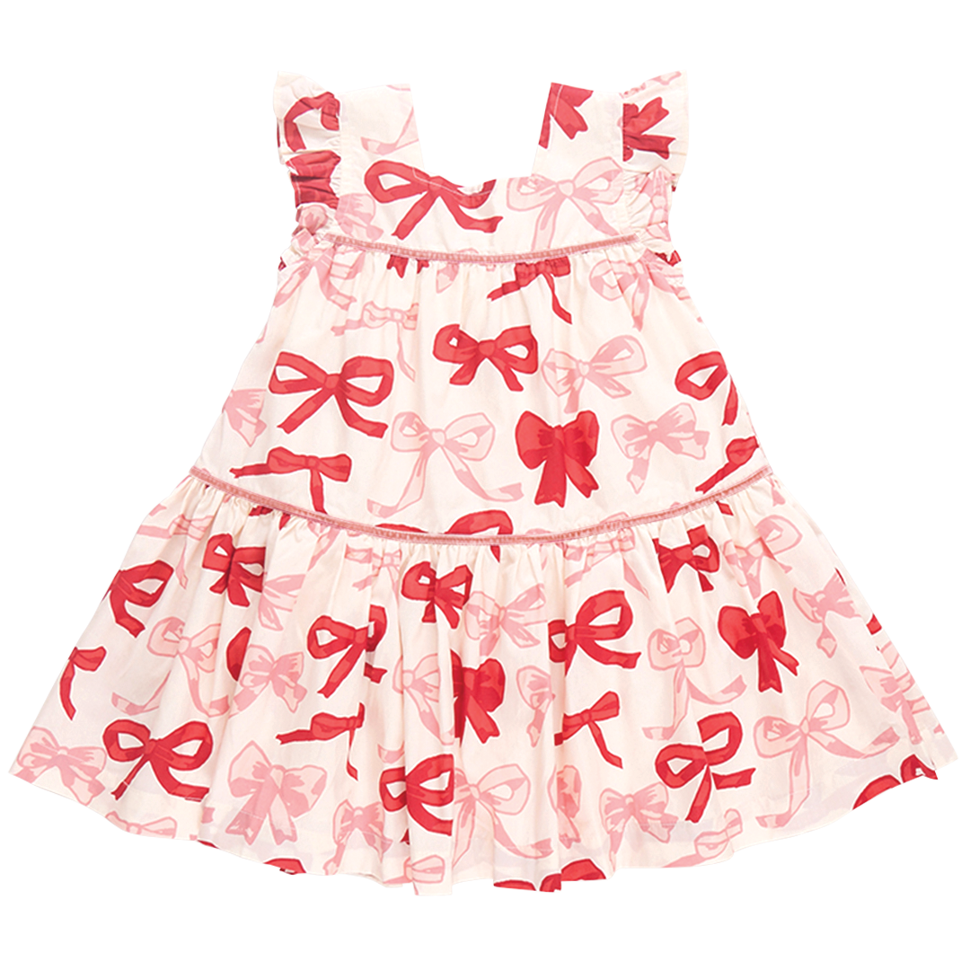 Girls Camelia Dress in Valentines Bows