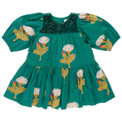 Girls Fiona Dress - Emerald Marigold