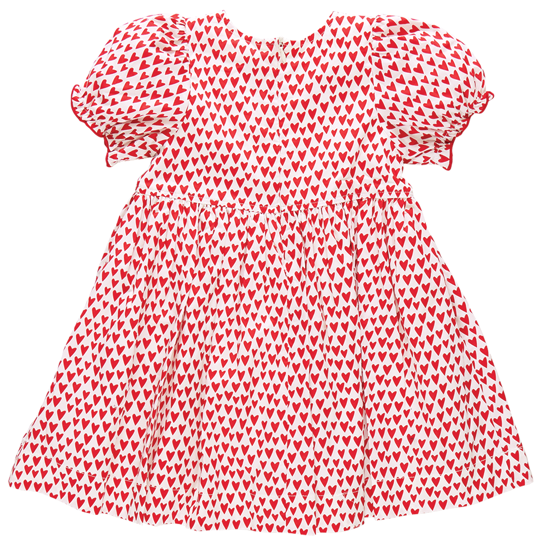 Girls Hermione Dress in Mini Hearts