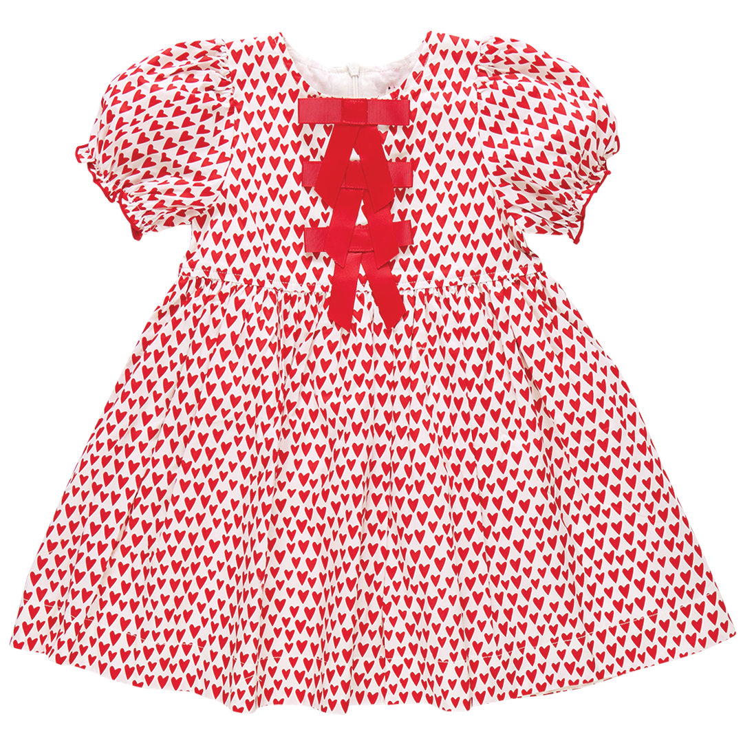 Girls Hermione Dress in Mini Hearts