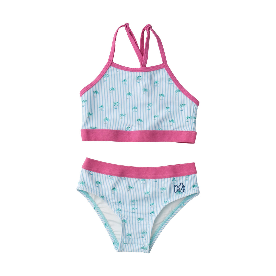 Girls' Racerback Bikini in Palm Stripe PRE-ORDER