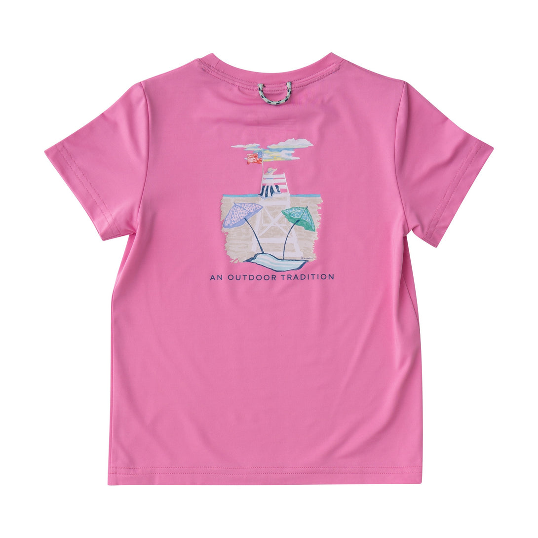 Girls' Pro Performance Fishing Tee in Fuchsia Pink