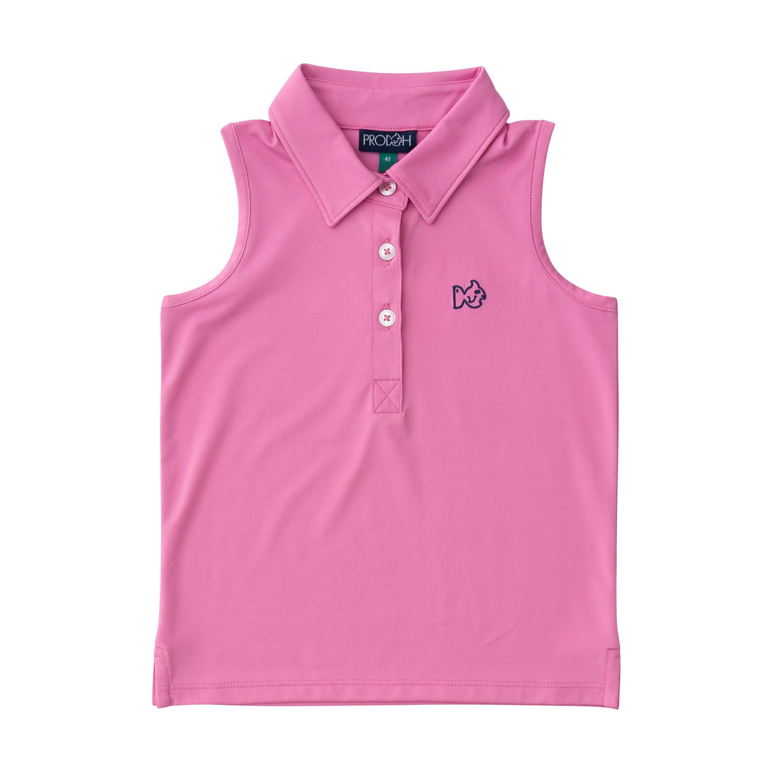 Girls' Sleeveless Pro Performance Polo in Fuchsia Pink PRE-ORDER