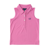 Girls' Sleeveless Pro Performance Polo in Fuchsia Pink